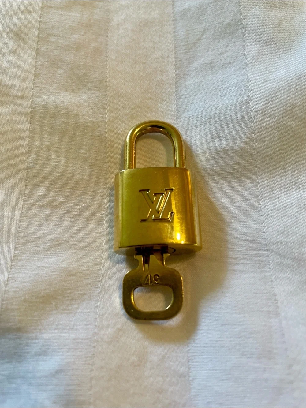 Louis Vuitton Gold-Tone LV Monogram Lock and Key #317